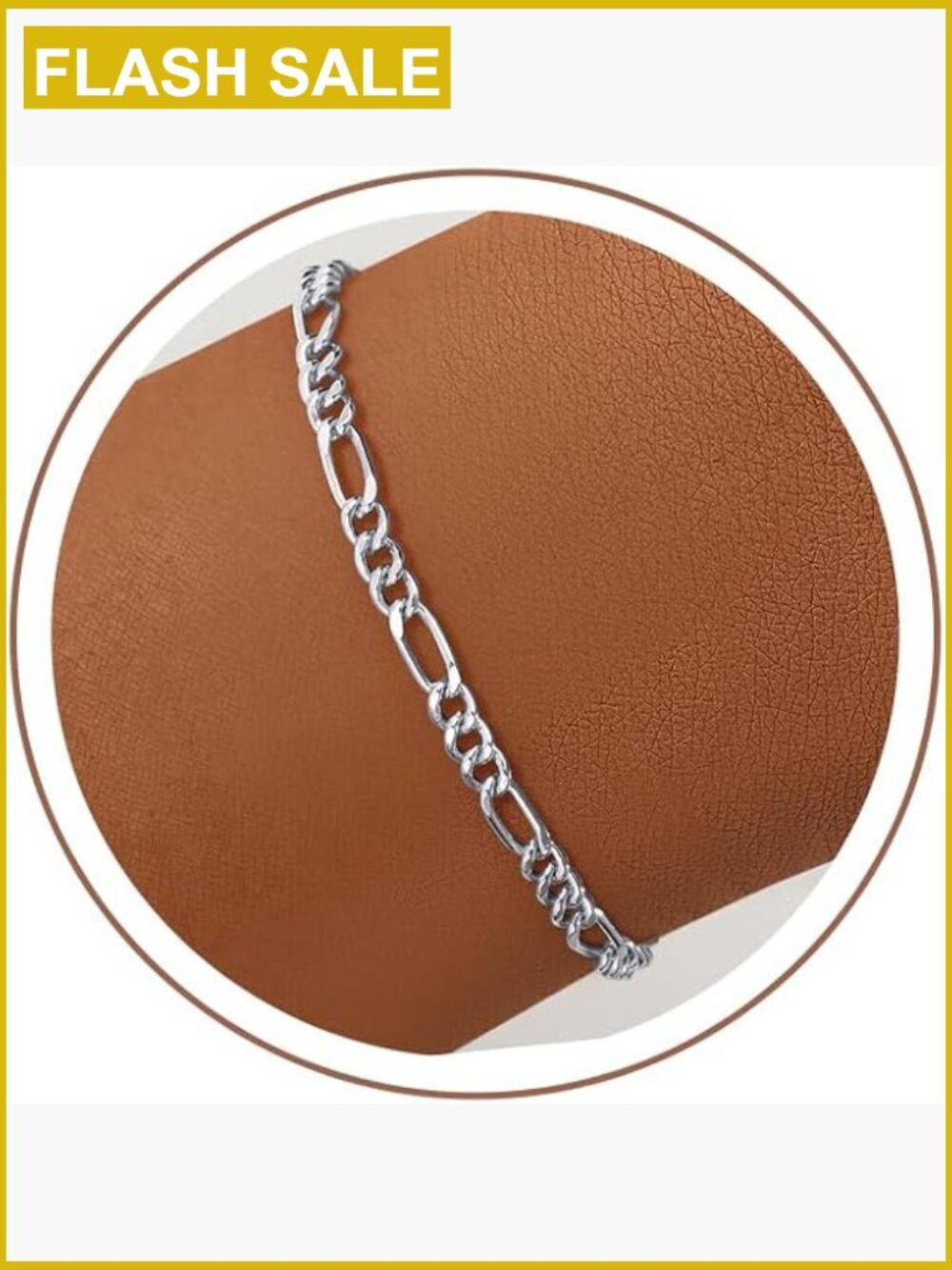 Figaro Chain Bracelet 4mm 8in Sterling Silver Link Bracelet Jewelry